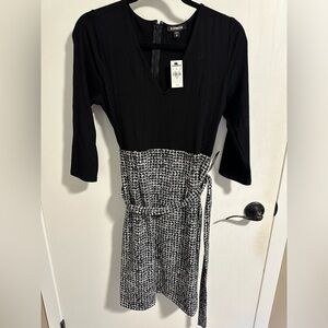 Express Black and White Midi Medium Dress with tags